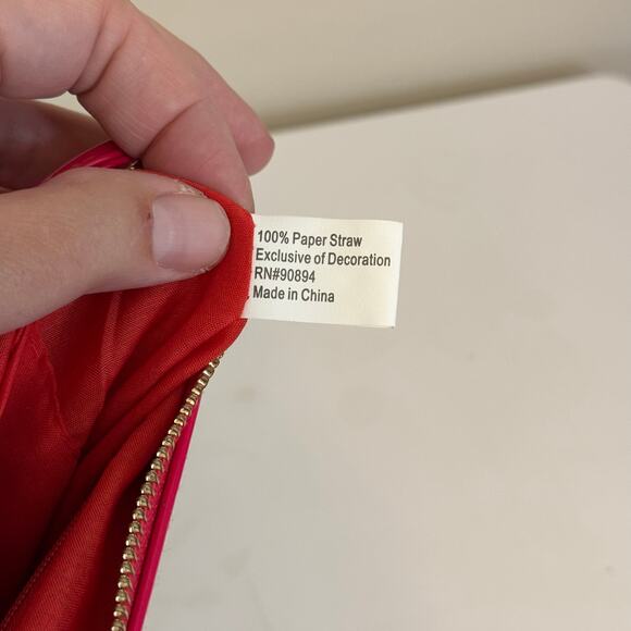 Coastal Starfish Beach Bag Pink Paper Straw Crossbody Purse Summer Resort Tote - Picture 7 of 8